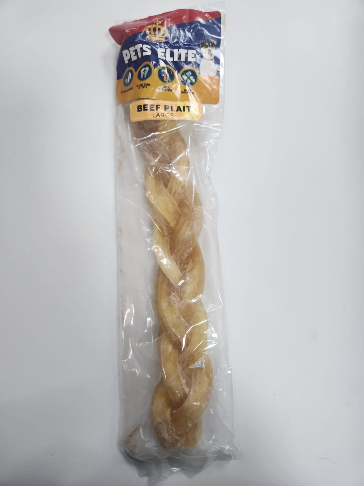 PETS ELITE BEEF PLAIT LRG