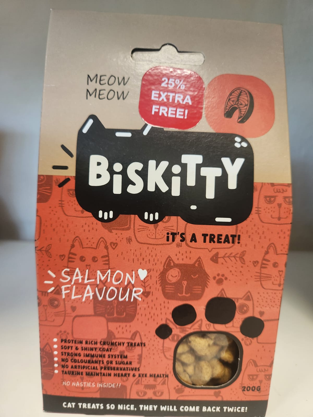 BISKITTY CAT SALMON TREATS 200G